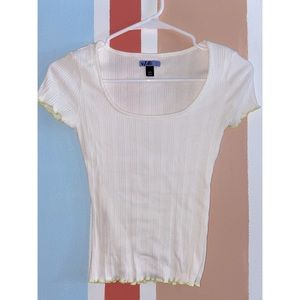 Vylette Ruffle Trim Top